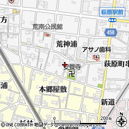 愛知県一宮市萩原町串作荒神周辺の地図