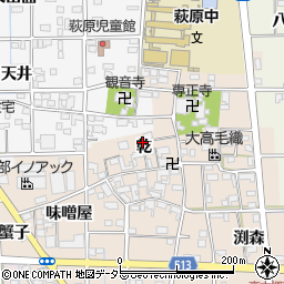 愛知県一宮市萩原町高木乾周辺の地図