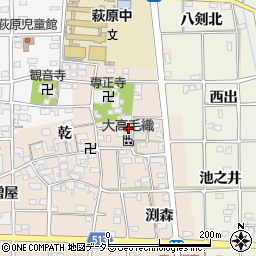 愛知県一宮市萩原町高木東浦周辺の地図