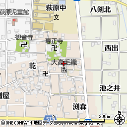 愛知県一宮市萩原町高木（東浦）周辺の地図