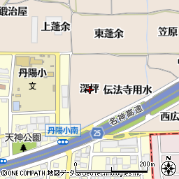 愛知県一宮市丹陽町三ツ井深坪周辺の地図