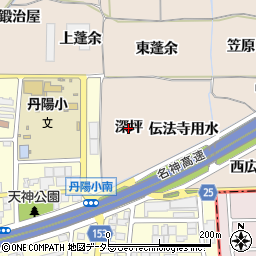 愛知県一宮市丹陽町三ツ井（深坪）周辺の地図