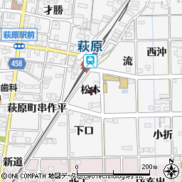 愛知県一宮市萩原町串作松本周辺の地図