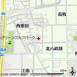 愛知県一宮市大和町北高井東重田1212周辺の地図