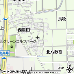 愛知県一宮市大和町北高井東重田周辺の地図