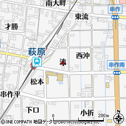 愛知県一宮市萩原町串作流周辺の地図