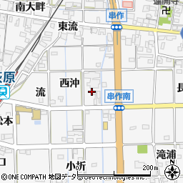 愛知県一宮市萩原町串作（東沖）周辺の地図