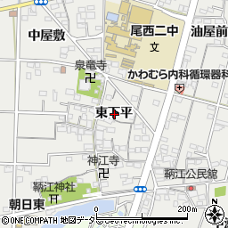 愛知県一宮市明地東下平周辺の地図