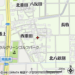 愛知県一宮市大和町北高井東重田1200周辺の地図