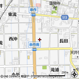 愛知県一宮市萩原町串作（前田面）周辺の地図