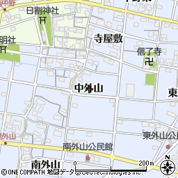 愛知県一宮市上祖父江中外山周辺の地図