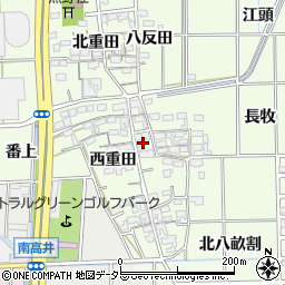 愛知県一宮市大和町北高井東重田1198周辺の地図