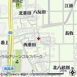 愛知県一宮市大和町北高井東重田1197周辺の地図
