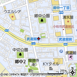 愛知県小牧市郷中周辺の地図