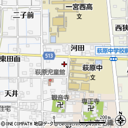 愛知県一宮市萩原町串作河室浦3-2周辺の地図