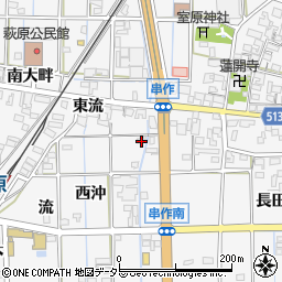愛知県一宮市萩原町串作東沖4周辺の地図