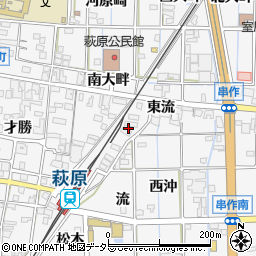 愛知県一宮市萩原町串作周辺の地図