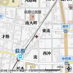愛知県一宮市萩原町串作周辺の地図