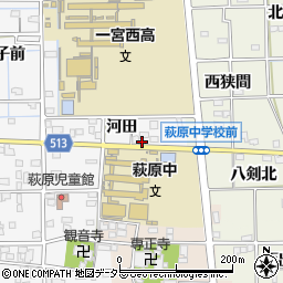 愛知県一宮市萩原町串作河田35周辺の地図