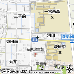 愛知県一宮市萩原町串作河田17周辺の地図