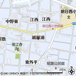 愛知県一宮市上祖父江（紙屋浦）周辺の地図