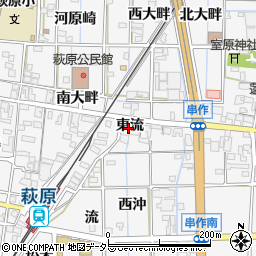 愛知県一宮市萩原町串作東流1103周辺の地図