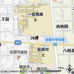 愛知県一宮市萩原町串作河田31周辺の地図
