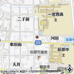 愛知県一宮市萩原町串作河田15周辺の地図