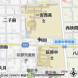 愛知県一宮市萩原町串作河田27周辺の地図