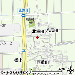 愛知県一宮市大和町北高井北重田1523周辺の地図