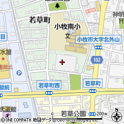 愛知県小牧市若草町周辺の地図