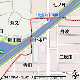 愛知県岩倉市北島町（下河戸）周辺の地図