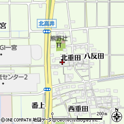 愛知県一宮市大和町北高井北重田1536周辺の地図