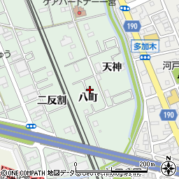 愛知県一宮市大和町妙興寺八町周辺の地図