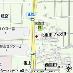 愛知県一宮市大和町北高井北重田1618周辺の地図
