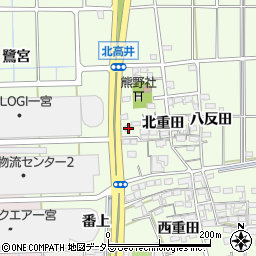 愛知県一宮市大和町北高井北重田1618周辺の地図