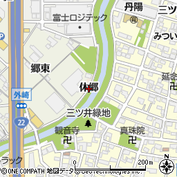 愛知県一宮市丹陽町三ツ井休郷周辺の地図
