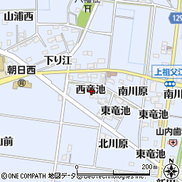 愛知県一宮市上祖父江西竜池周辺の地図