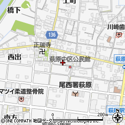 愛知県一宮市萩原町萩原下町21周辺の地図