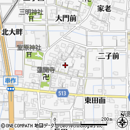 愛知県一宮市萩原町串作（郷）周辺の地図
