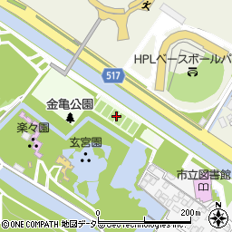 彦根市金亀公園運動施設周辺の地図