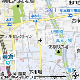 愛知県岩倉市中本町中市場3周辺の地図