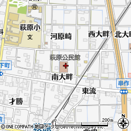 一宮市役所　萩原公民館周辺の地図