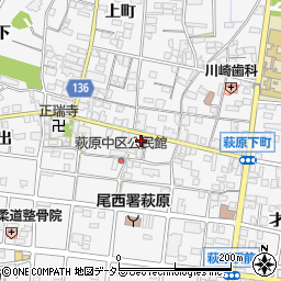 愛知県一宮市萩原町萩原下町25周辺の地図