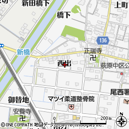 愛知県一宮市萩原町萩原西出周辺の地図
