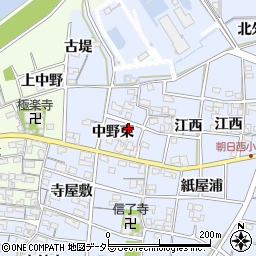 愛知県一宮市上祖父江中野東周辺の地図