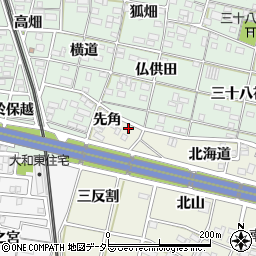 愛知県一宮市大和町氏永先角823-7周辺の地図