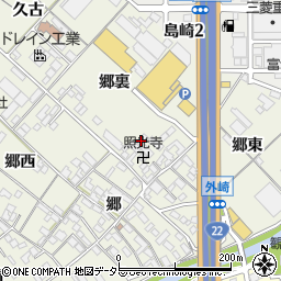 愛知県一宮市丹陽町外崎郷裏周辺の地図