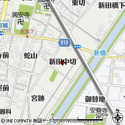 愛知県一宮市明地新田中切周辺の地図