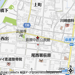 愛知県一宮市萩原町萩原下町22周辺の地図